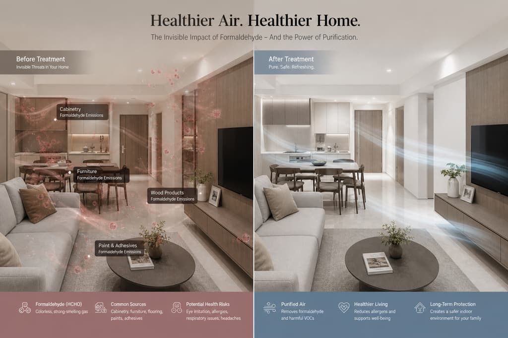 Newly renovated Singapore home — formaldehyde treatment completed, safe for family move-in