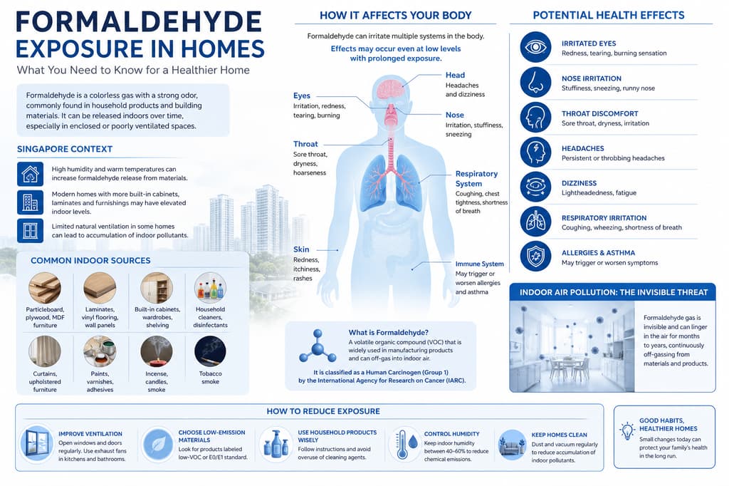 Health effects of formaldehyde exposure — eye, nose, throat irritation and respiratory effects