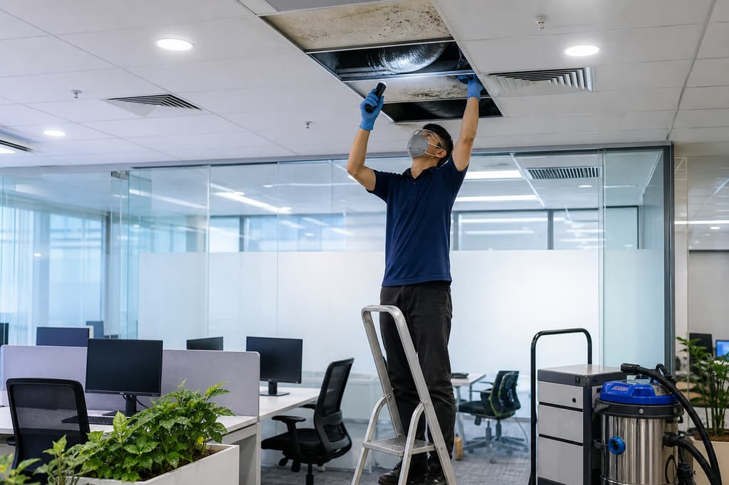 Commercial mold removal in Singapore office — professional mold remediation for business premises