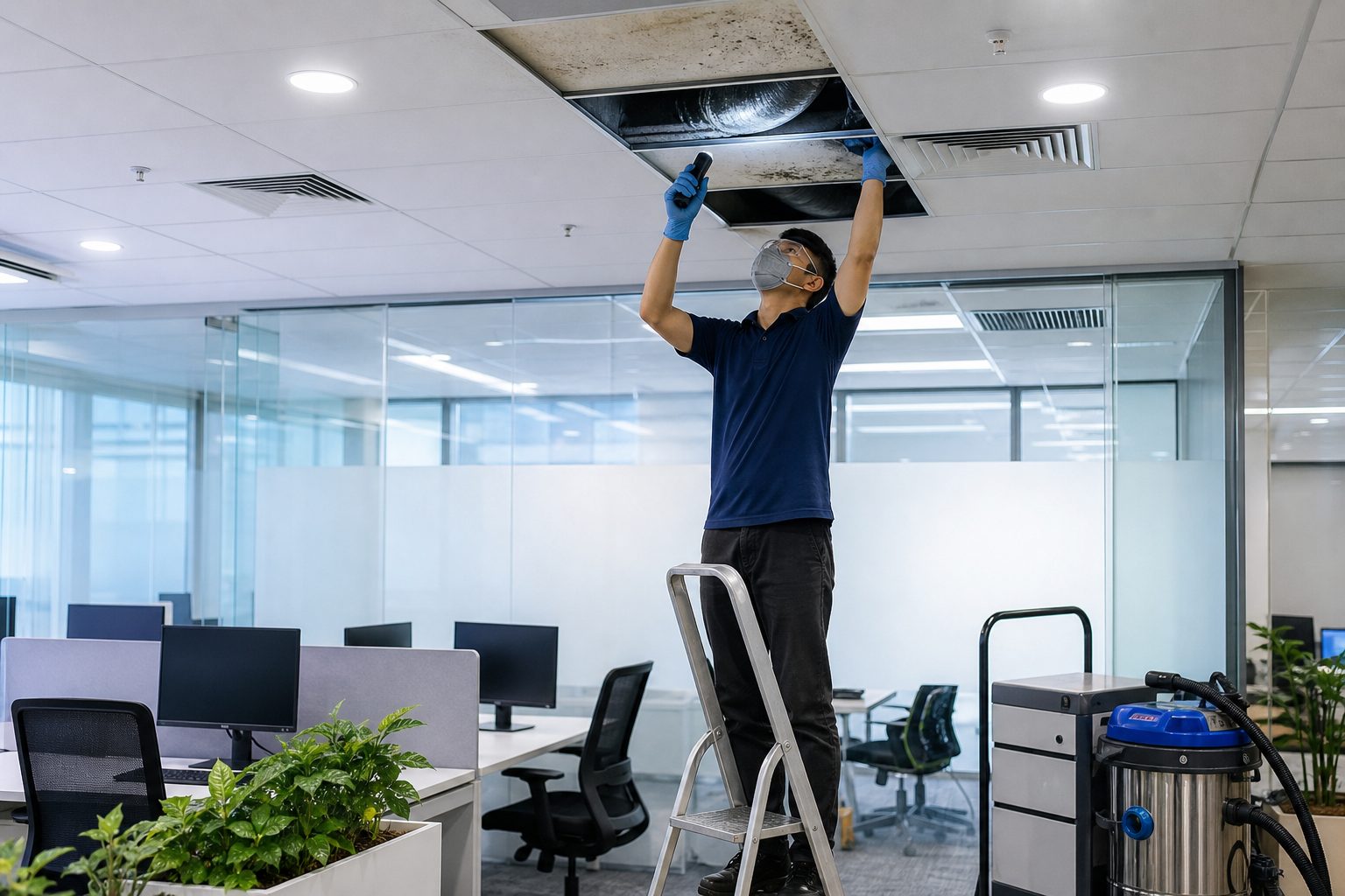 Commercial mold removal in Singapore office — professional mold remediation for business premises
